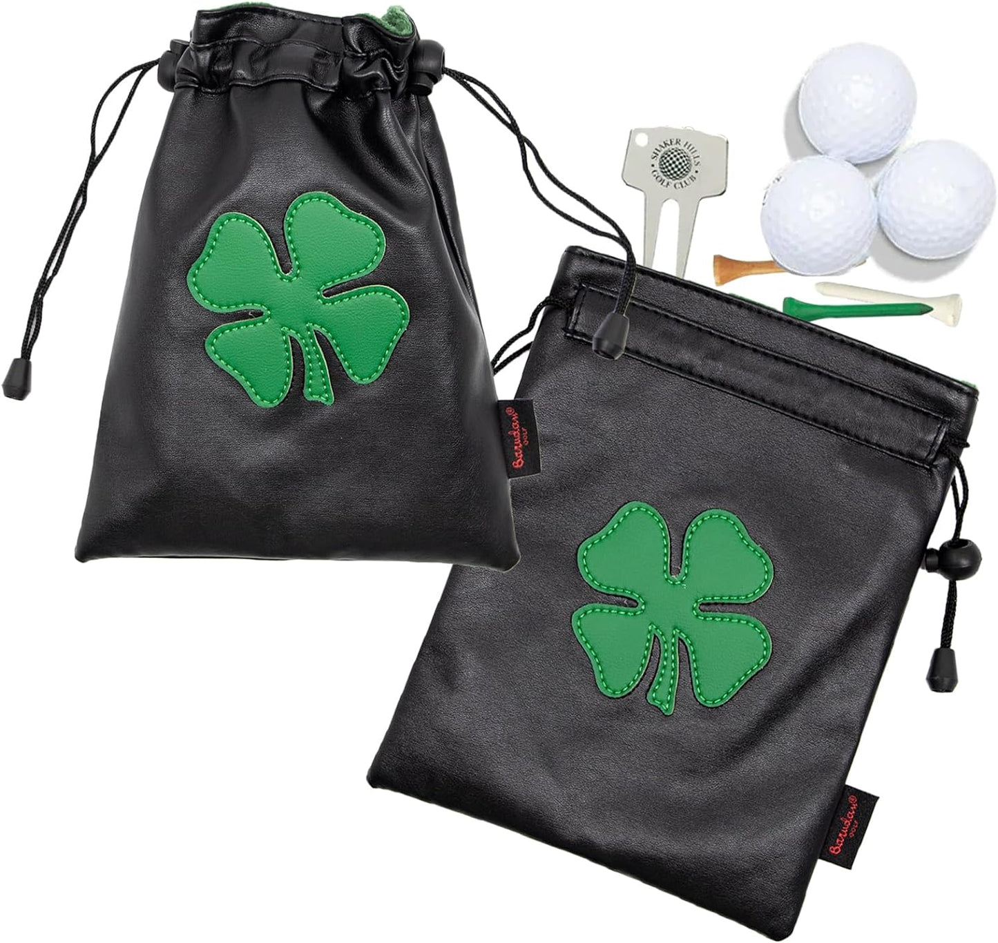 Golf Valuables Pouch,Golf Pouch Bag with Drawstrings Golf Tee Bag Pouch Leather Golf Tee Pouch Golf Ball Bag for Men Women