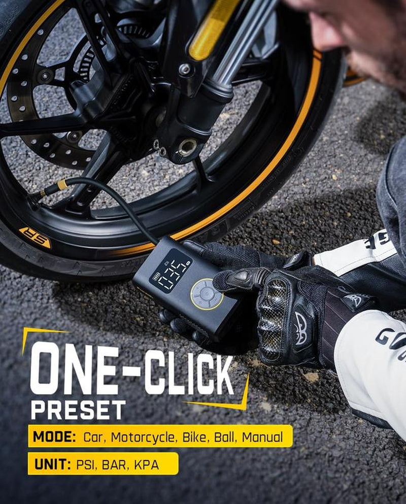 Tiremaster Portable Tire Inflator – Smart ON/OFF Hose Design for Effortless Inflation Anywhere