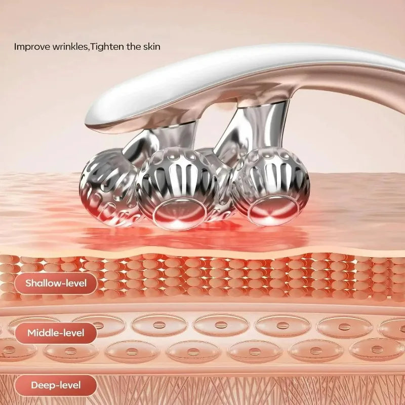 GlowLift™ Facial Massager – V-Shape Lifting Roller with Microcurrent & Red/Blue Light Therapy for Face & Neck