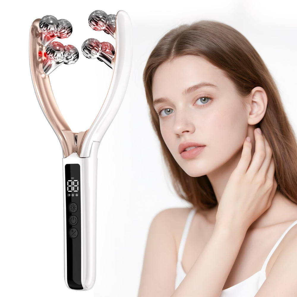 GlowLift™ Facial Massager – V-Shape Lifting Roller with Microcurrent & Red/Blue Light Therapy for Face & Neck
