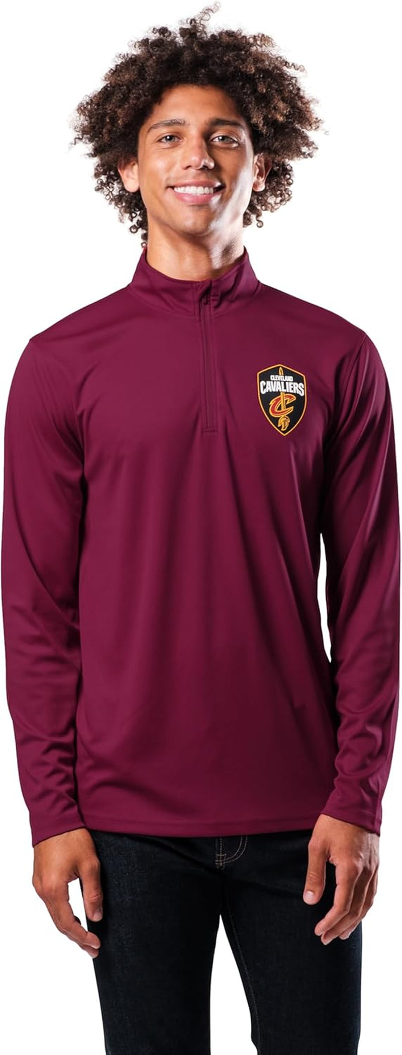 NBA Men'S Quarter Zip Long Sleeve Pullover T-Shirt