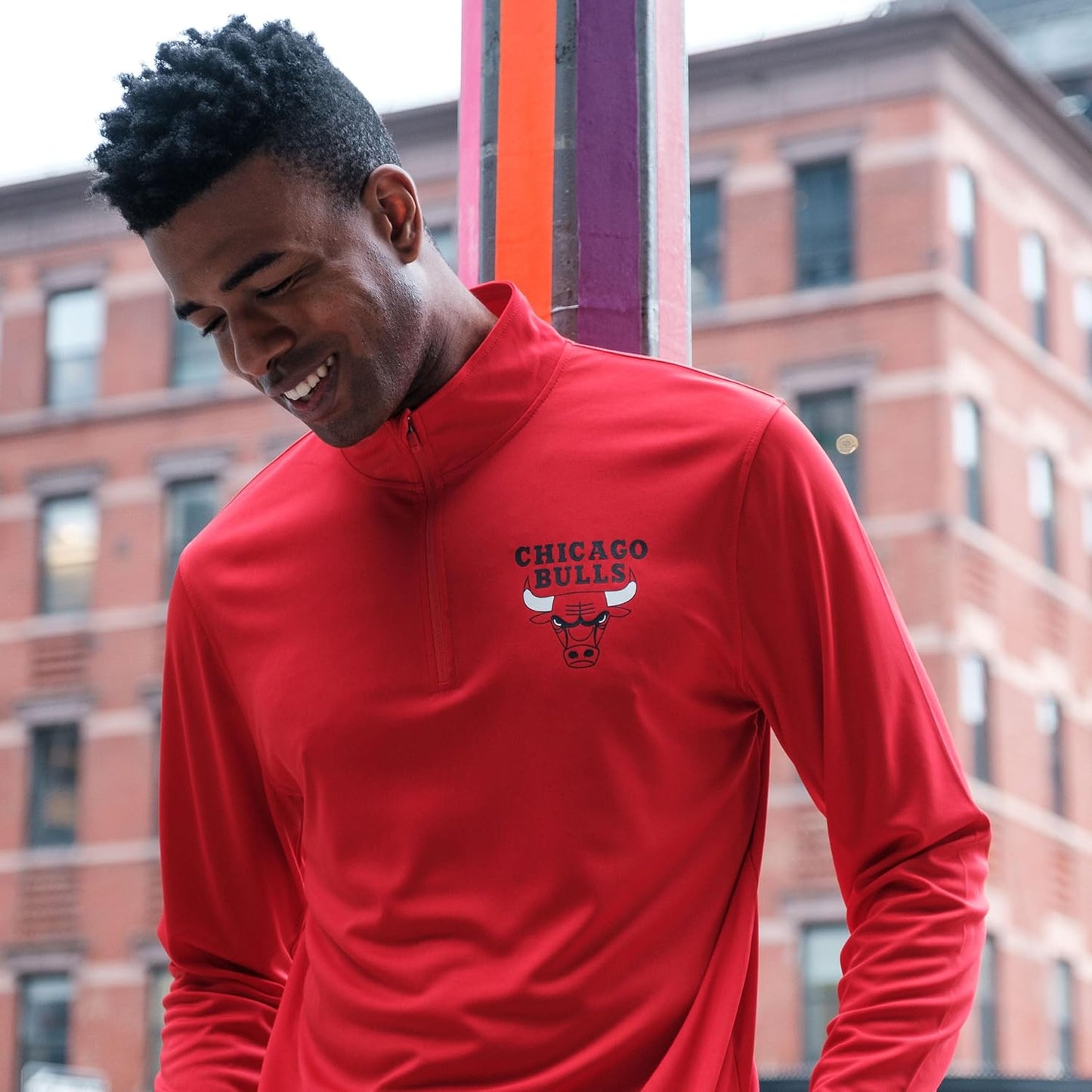 NBA Men'S Quarter Zip Long Sleeve Pullover T-Shirt
