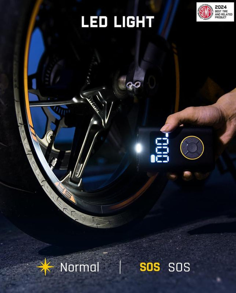 Tiremaster Portable Tire Inflator – Smart ON/OFF Hose Design for Effortless Inflation Anywhere