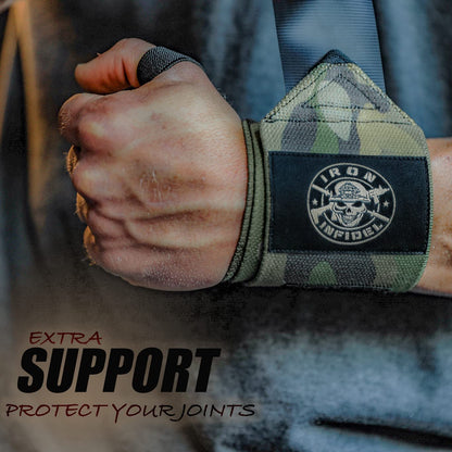 Weightlifting Wrist Wraps - 24" Extra Stiff Heavy Duty, Wrist Support for Gym Workouts, Crossfit, Weights, Powerlifting, Fitness, Exercise, Olympic Lifts, Bench Press